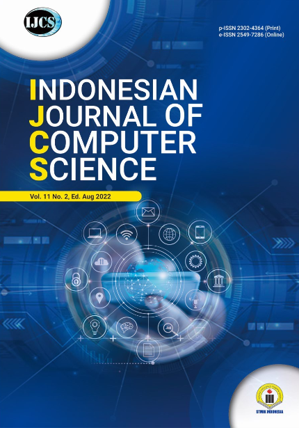 					Lihat Vol 11 No 2 (2022): Indonesian Journal of Computer Science Volume 11. No. 2 (2022)
				